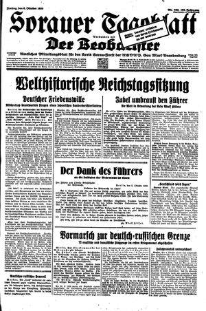 Sorauer Tageblatt on Oct 6, 1939