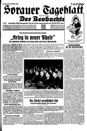 Sorauer Tageblatt vom 20.10.1939