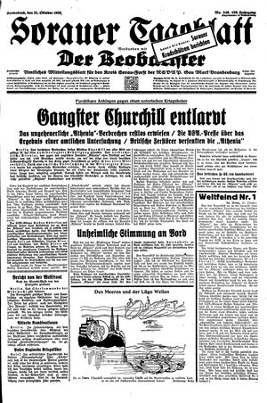 Sorauer Tageblatt vom 21.10.1939