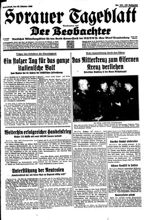 Sorauer Tageblatt vom 28.10.1939