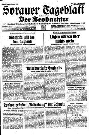 Sorauer Tageblatt vom 30.10.1939
