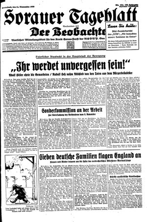 Sorauer Tageblatt vom 11.11.1939