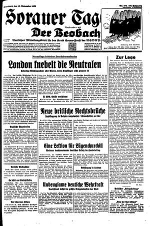 Sorauer Tageblatt vom 18.11.1939