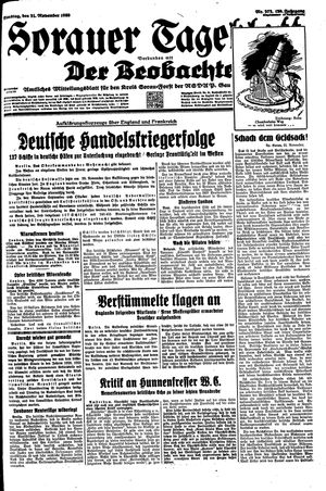 Sorauer Tageblatt vom 21.11.1939