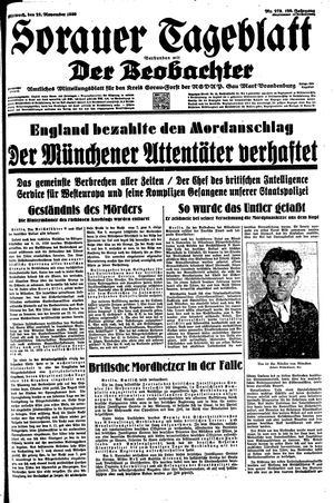 Sorauer Tageblatt vom 22.11.1939