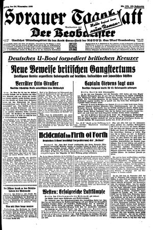 Sorauer Tageblatt vom 24.11.1939