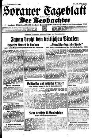 Sorauer Tageblatt vom 27.11.1939