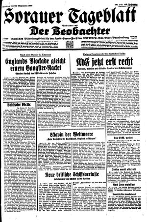 Sorauer Tageblatt vom 28.11.1939