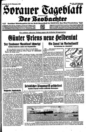 Sorauer Tageblatt vom 29.11.1939