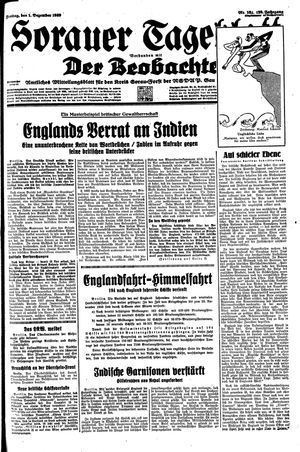 Sorauer Tageblatt vom 01.12.1939