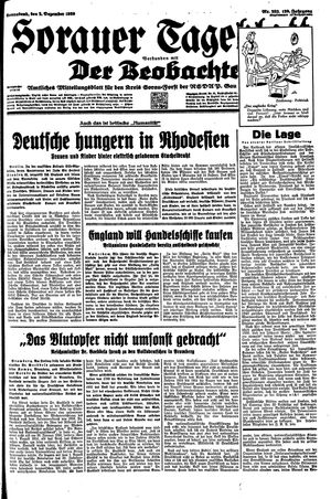 Sorauer Tageblatt vom 02.12.1939