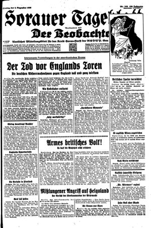 Sorauer Tageblatt vom 04.12.1939