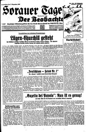 Sorauer Tageblatt vom 07.12.1939