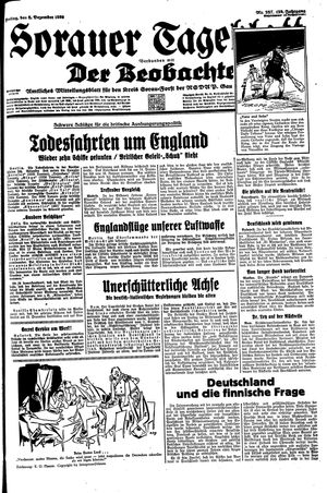 Sorauer Tageblatt vom 08.12.1939