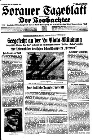 Sorauer Tageblatt vom 14.12.1939