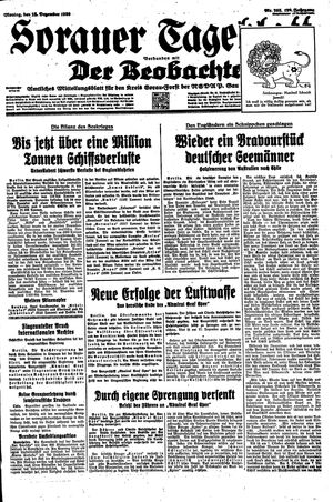 Sorauer Tageblatt vom 18.12.1939