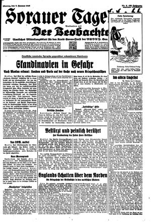 Sorauer Tageblatt vom 08.01.1940