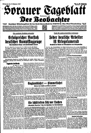 Sorauer Tageblatt vom 10.01.1940