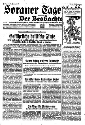 Sorauer Tageblatt vom 12.01.1940