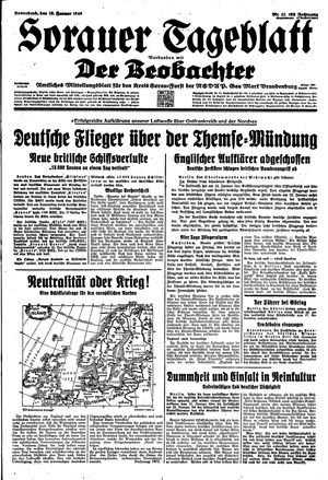 Sorauer Tageblatt vom 13.01.1940