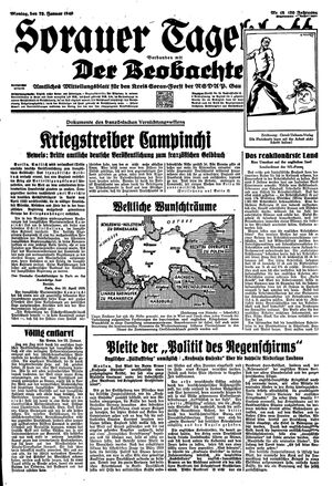 Sorauer Tageblatt vom 22.01.1940