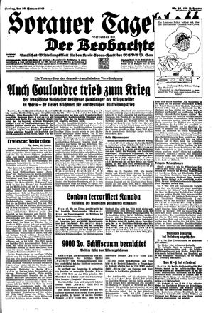 Sorauer Tageblatt vom 26.01.1940