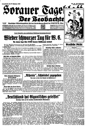 Sorauer Tageblatt vom 27.01.1940