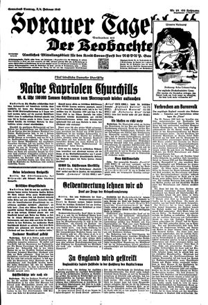 Sorauer Tageblatt vom 03.02.1940