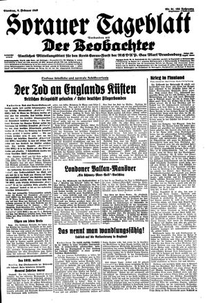 Sorauer Tageblatt vom 06.02.1940