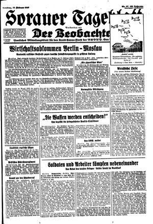 Sorauer Tageblatt vom 13.02.1940