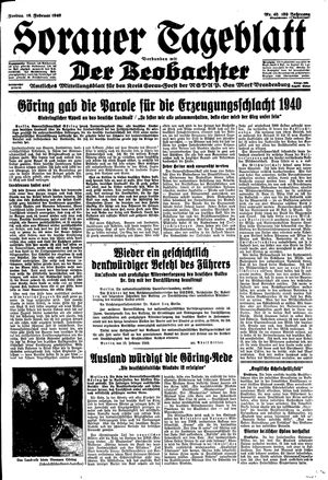Sorauer Tageblatt vom 16.02.1940