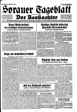 Sorauer Tageblatt vom 17.02.1940