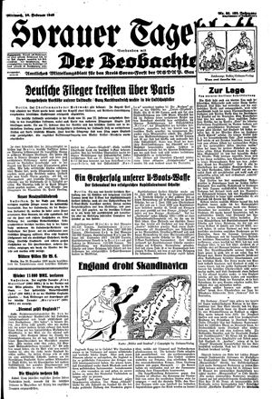 Sorauer Tageblatt vom 28.02.1940