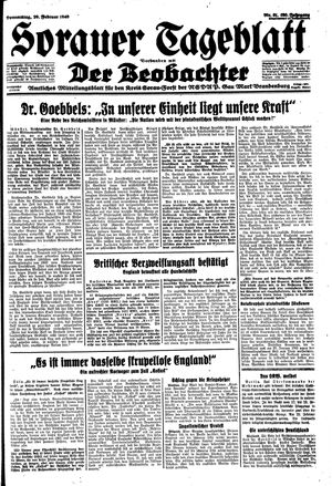 Sorauer Tageblatt vom 29.02.1940