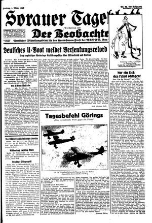 Sorauer Tageblatt vom 01.03.1940
