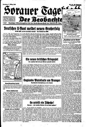 Sorauer Tageblatt vom 05.03.1940
