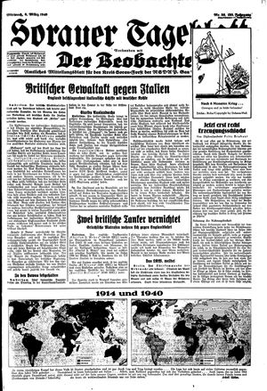 Sorauer Tageblatt vom 06.03.1940