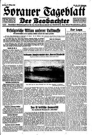 Sorauer Tageblatt vom 08.03.1940
