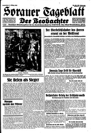 Sorauer Tageblatt vom 09.03.1940