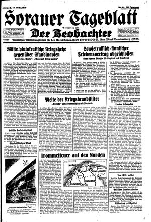 Sorauer Tageblatt vom 13.03.1940