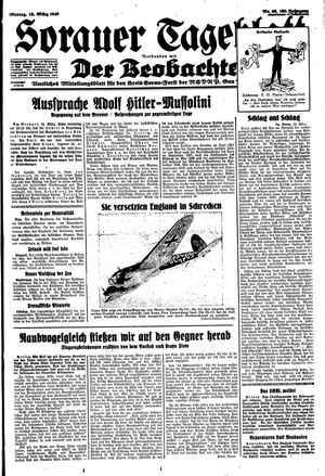 Sorauer Tageblatt vom 18.03.1940