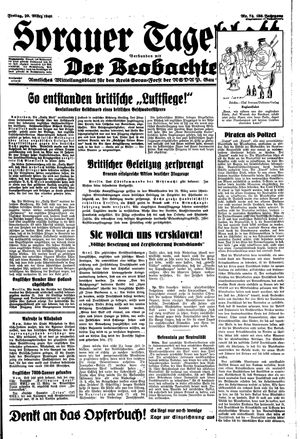 Sorauer Tageblatt vom 29.03.1940