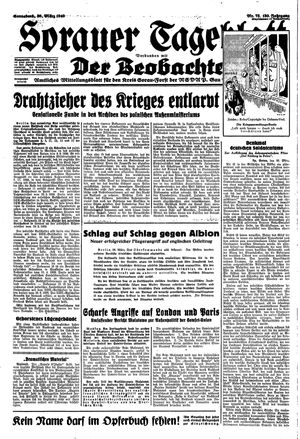 Sorauer Tageblatt vom 30.03.1940