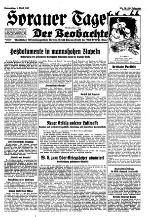 Sorauer Tageblatt on Apr 4, 1940