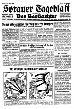 Sorauer Tageblatt vom 17.04.1940