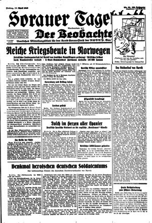 Sorauer Tageblatt on Apr 19, 1940