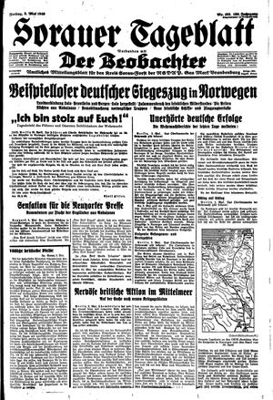 Sorauer Tageblatt vom 03.05.1940