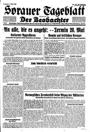 Sorauer Tageblatt vom 07.05.1940