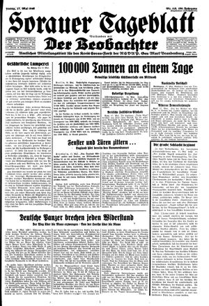 Sorauer Tageblatt vom 17.05.1940