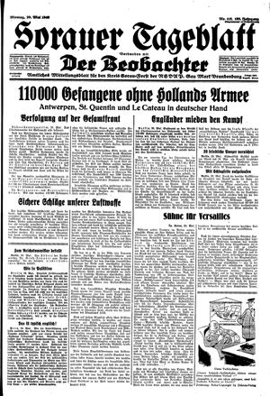 Sorauer Tageblatt vom 20.05.1940